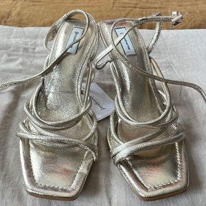 gold straps sandal - NEW WITH TAGS, Size 8